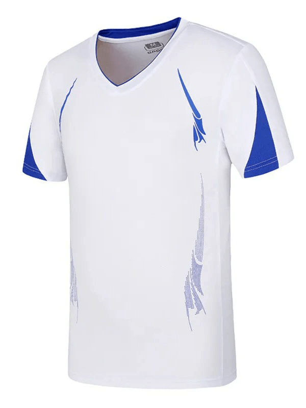 Atmungsaktives Sport-T-Shirt für Herren mit V-Ausschnitt und Neonakzenten – SF1945 