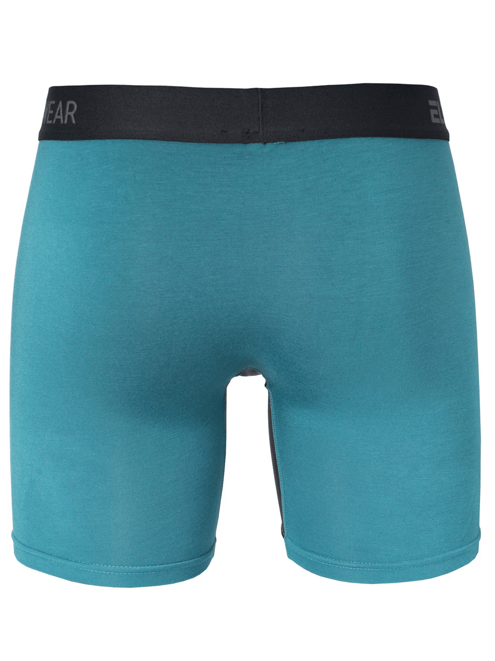 Men's Colorblock Boxer Briefs with Open Fly Pouch - SF4743 in teal, showcasing a modern long-leg trunk design.