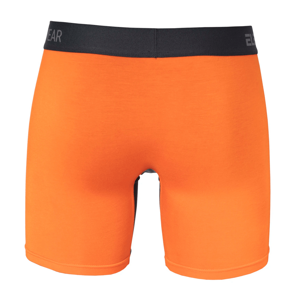 Men's Colorblock Boxer Briefs with Open Fly Pouch - SF4743 in vibrant orange color, showcasing modern design and comfort.