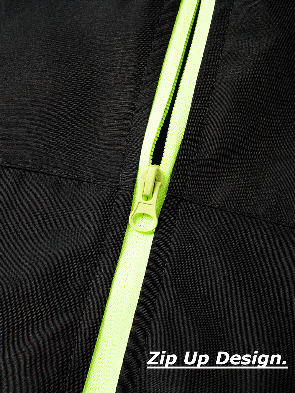 Men's Colorblock Zip Up Track Suit with Jogger Pants - SF4558 zip up design with bright green zipper detail