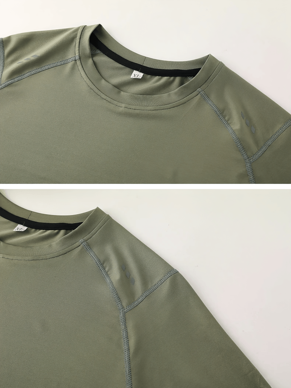 Men's Compression Long Sleeves Running Training Top - SF4585 close-up of the fabric and stitching details