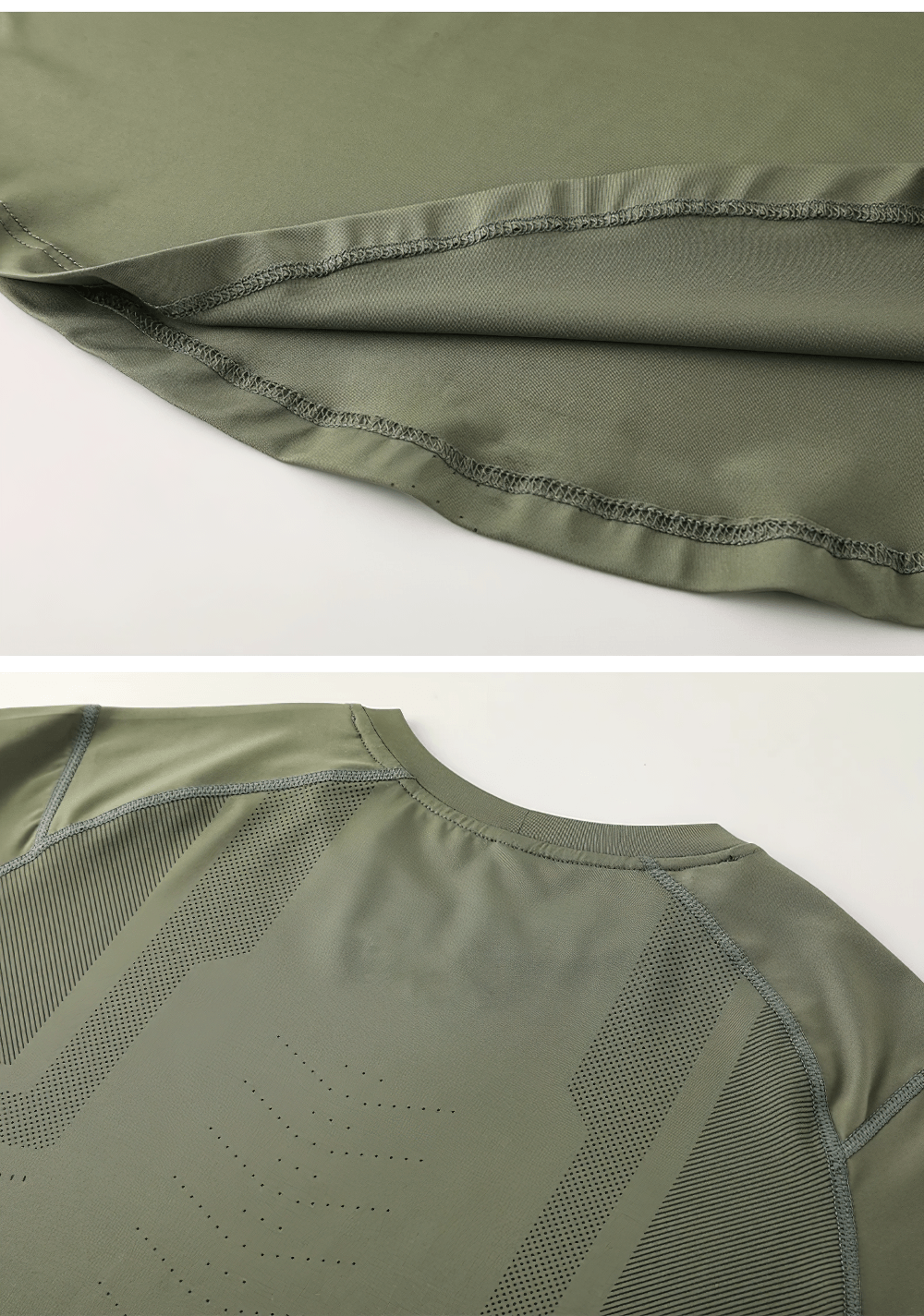 Men's Compression Long Sleeves Running Training Top - SF4585 close-up of fabric and stitching details