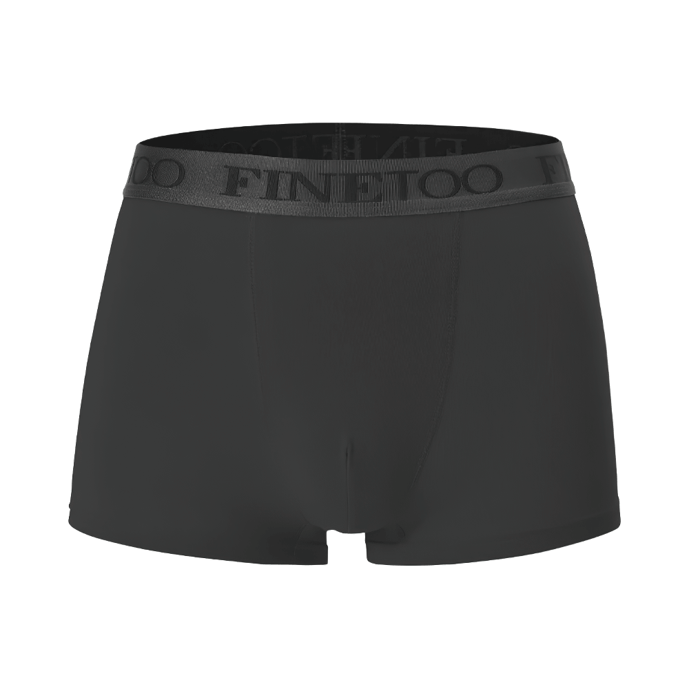 Men's Cotton Boxer Briefs with Letters Waistband - SF4676 in black with logo waistband for comfort and style.