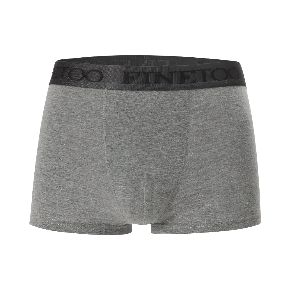 Men's Cotton Boxer Briefs with Letters Waistband - SF4676 in light gray with elastic logo waistband.