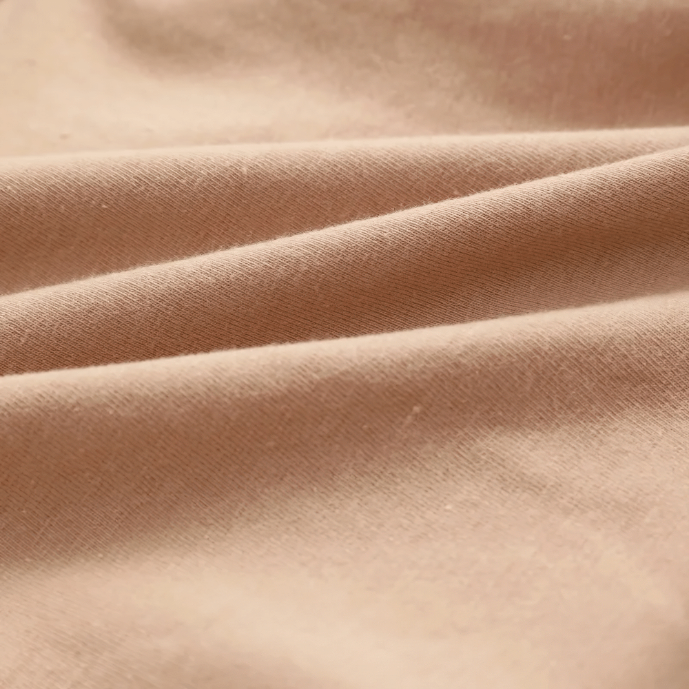 Men's Cotton Boxer Briefs with Letters Waistband - SF4676 soft fabric close-up in light apricot color.