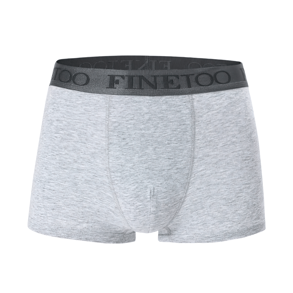 Men's Cotton Boxer Briefs with Letters Waistband - SF4676 in light gray color with elastic logo waistband.