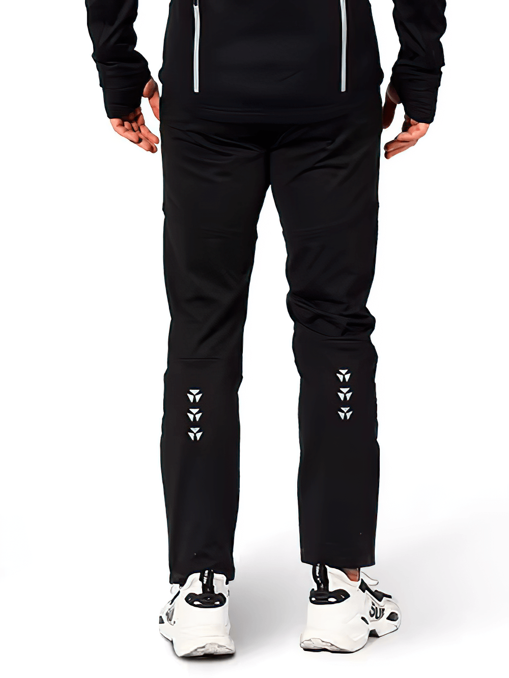 Men's fleece cycling pants with reflective details for visibility, ergonomic design for comfort, ideal for outdoor rides. Model SF2636.