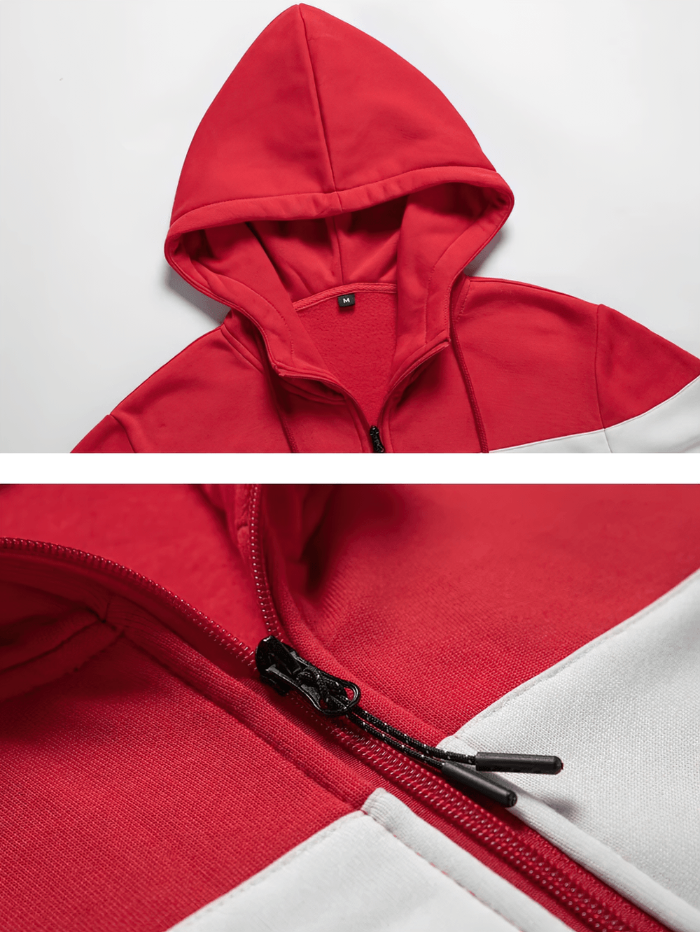 Men's Full Zip Hoodie with Contrast Panel Design - SF4717 showing hoodie and zipper details.