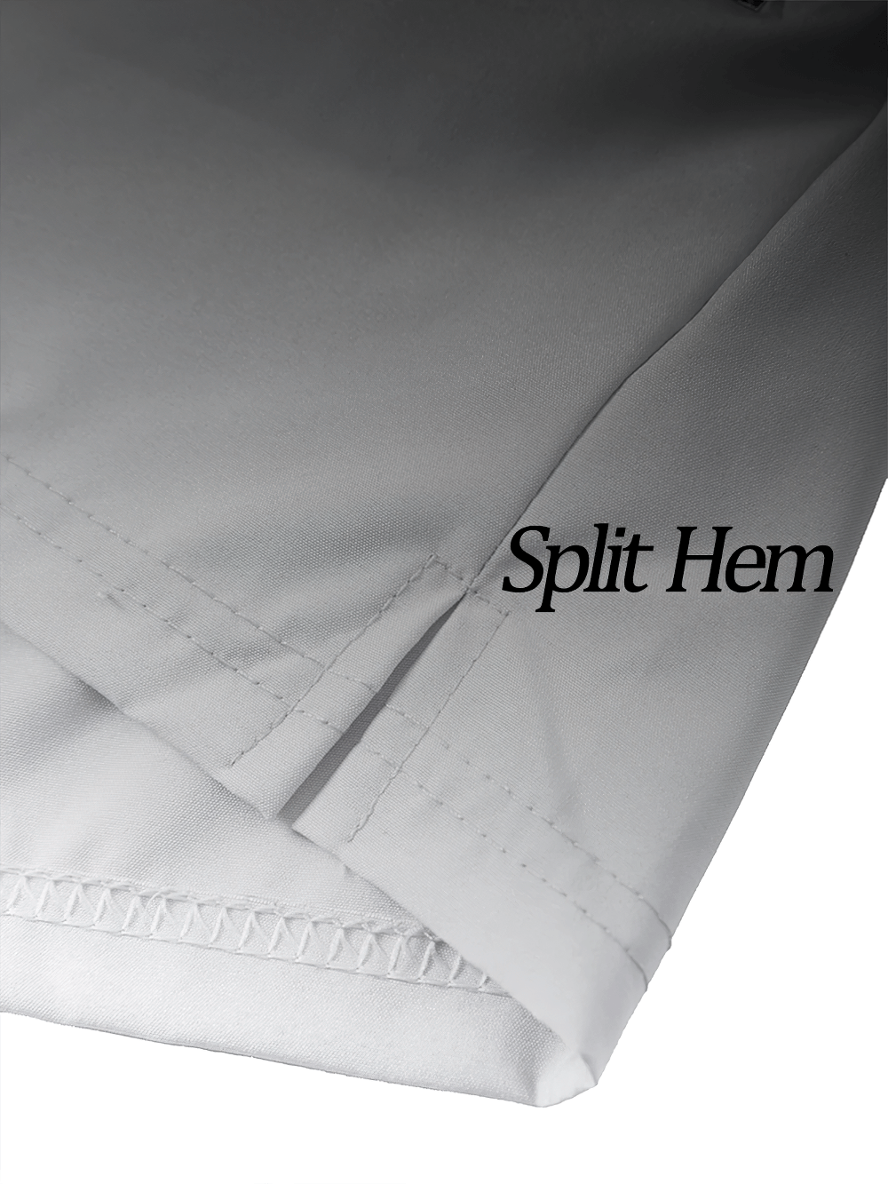 Alt Tag: Men's Gradient Board Shorts with Side Zip Pockets - SF4545 split hem close-up with clean stitching detail