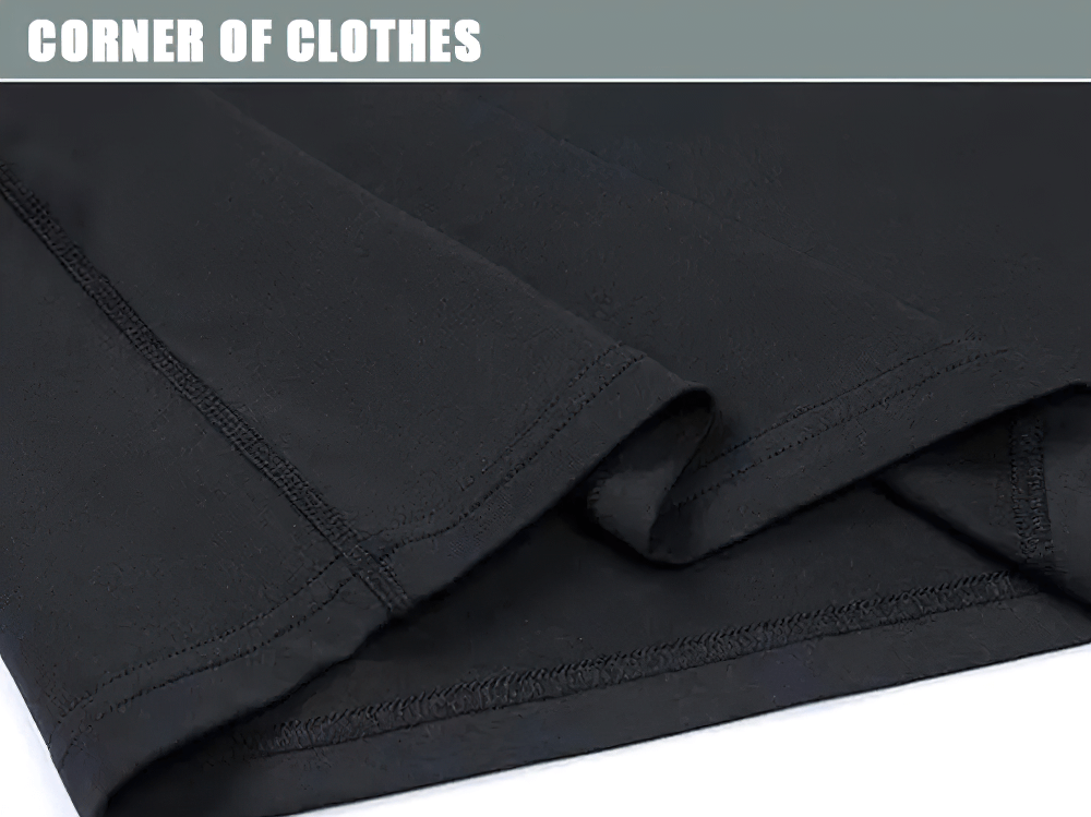 Alt Tag: Men's Gradient Compression Gym T-Shirt Slim Fit - SF4344 corner of clothes close-up, stretch fabric hem and stitching detail