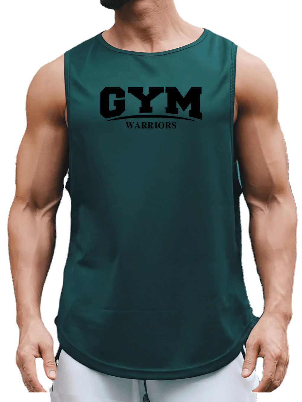 Men's Gym Warrior Training Tank Top with Bold Logo - SF4088 featuring breathable mesh fabric and round neck for intense workouts.