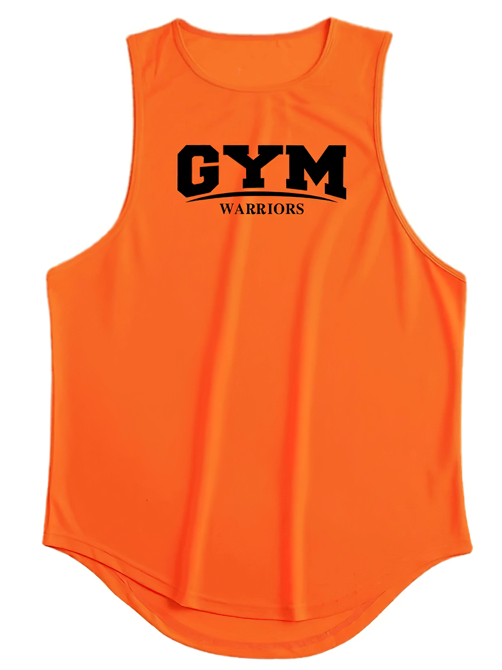 Men's Gym Warrior Training Tank Top with Bold Logo - SF4088 in vibrant orange color, perfect for fitness and gym workouts.