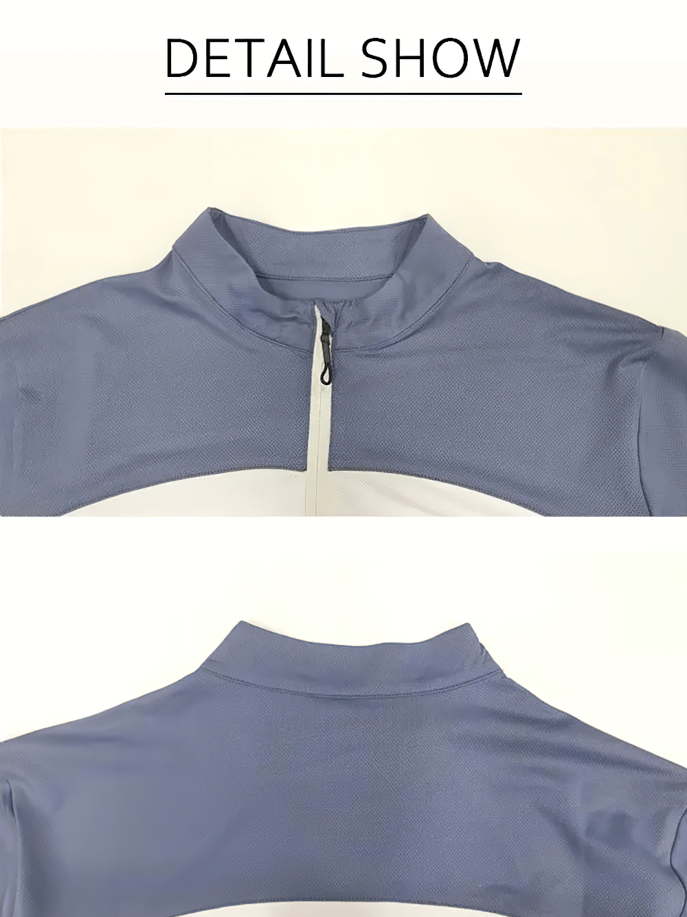 Alt Tag: Men's Half Zip Athletic Golf Tennis Sport T-Shirt - SF4343 half-zip collar detail, color block muscle fit short sleeve gym top