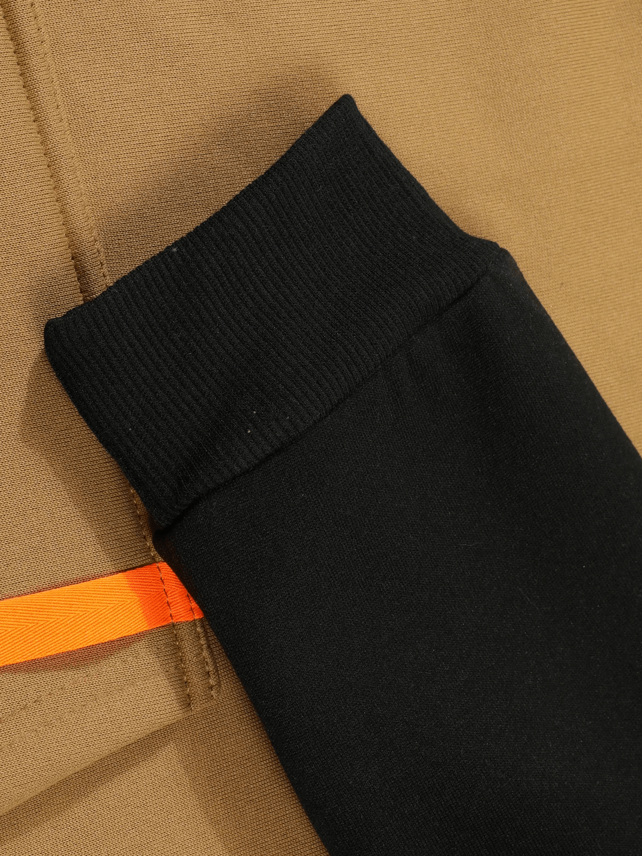 Men's Half-Zip Utility Hoodie with Strap Pocket - SF4719 sleeve detail and pocket strap close-up
