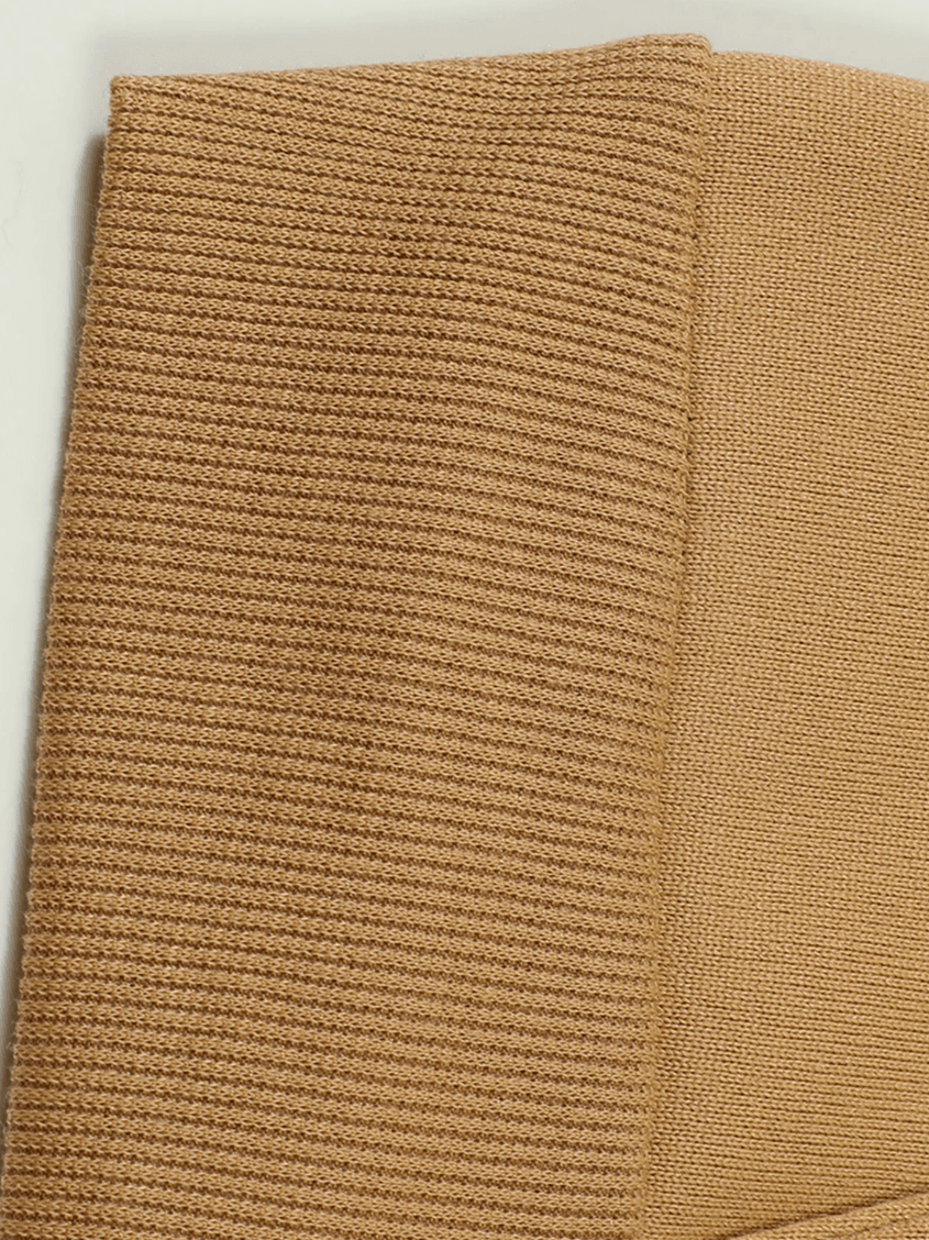 Men's Half-Zip Utility Hoodie with Strap Pocket - SF4719 close-up of soft, textured fabric in warm beige color.