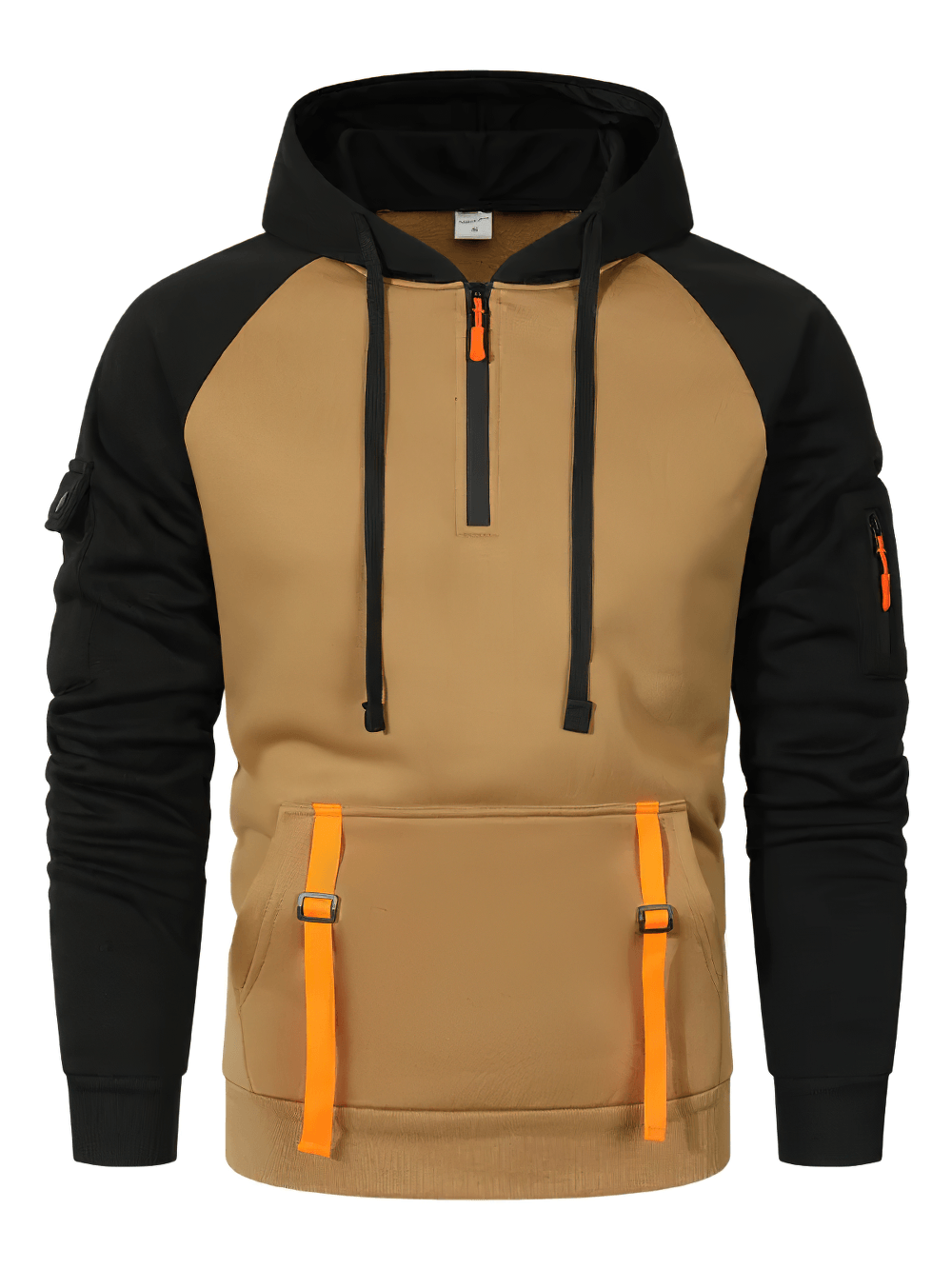 Men's Half-Zip Utility Hoodie with Strap Pocket - SF4719 in stylish design featuring a pocket and vibrant colors.