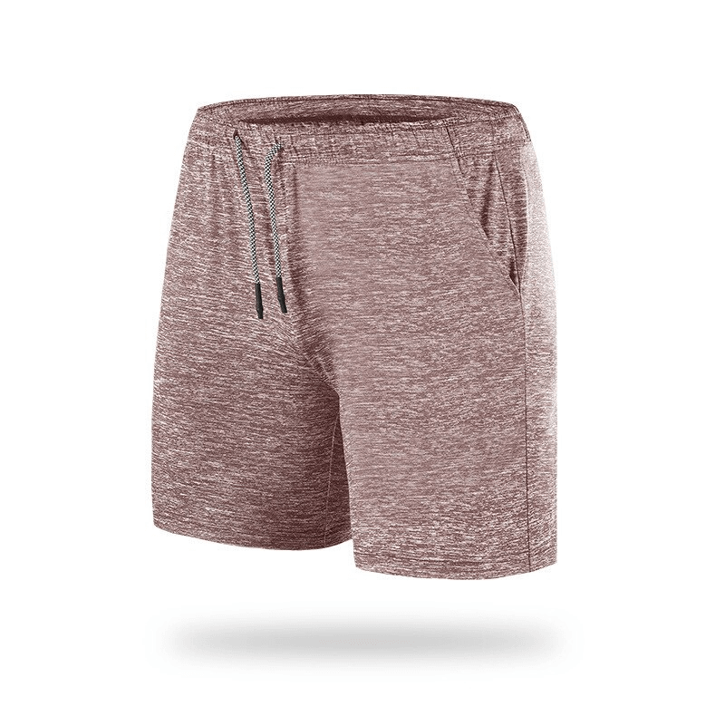 Men's high elastic loose sports shorts, brown, featuring adjustable drawstring waistband, breathable polyester, ideal for fitness - SF1283