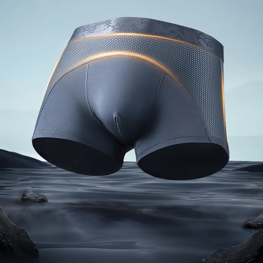 Men's Ice Mesh Boxer Briefs with Sports Pouch - SF4715 displayed in an athletic design with a sleek blue color.