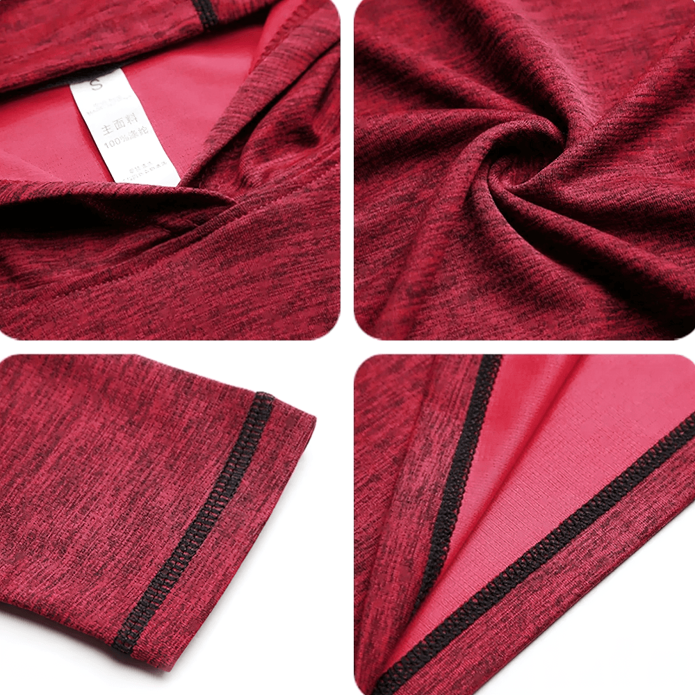 Close-up of Men's Lightweight Hooded Running Top with Raglan - SF4600 fabric detail and stitching.