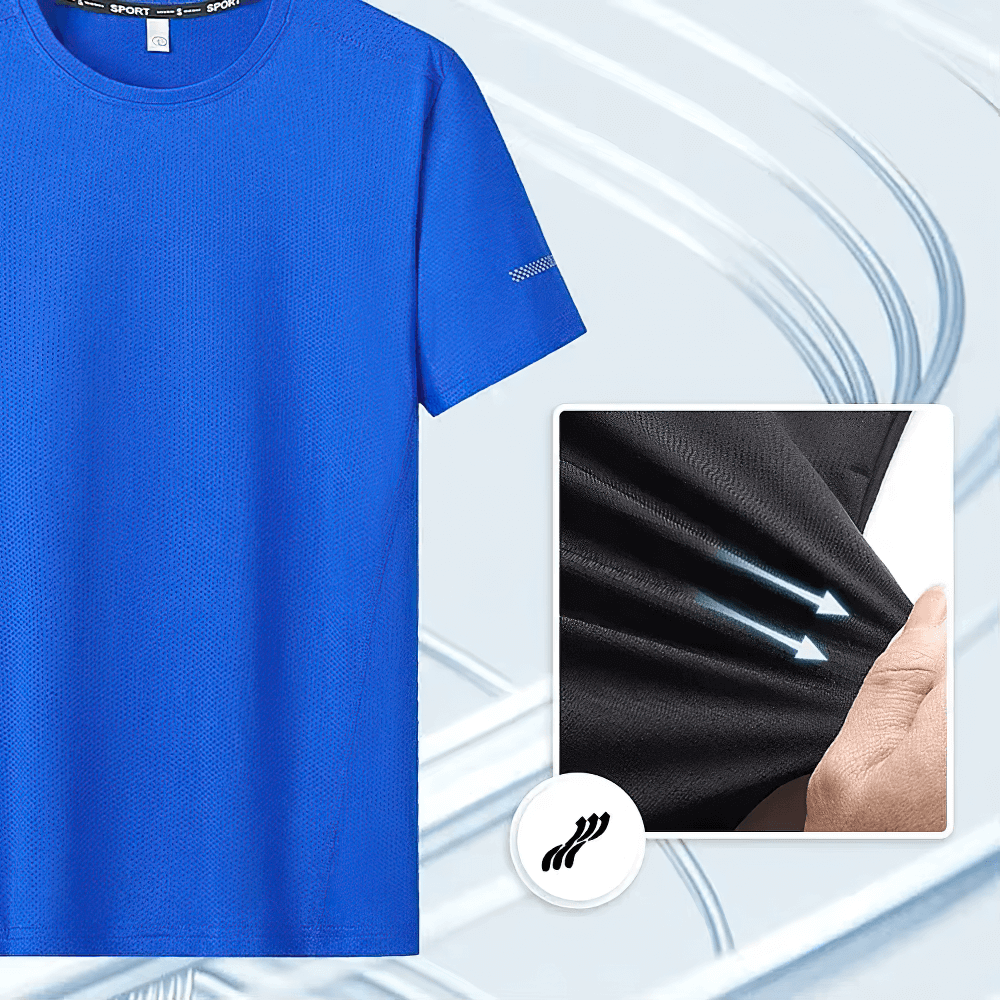 Men's Loose Fit Quick Dry Sports T-shirt - SF2542, Blue, Breathable Fabric, Short Sleeve, O-neck, Ideal for Outdoor and Gym Activities