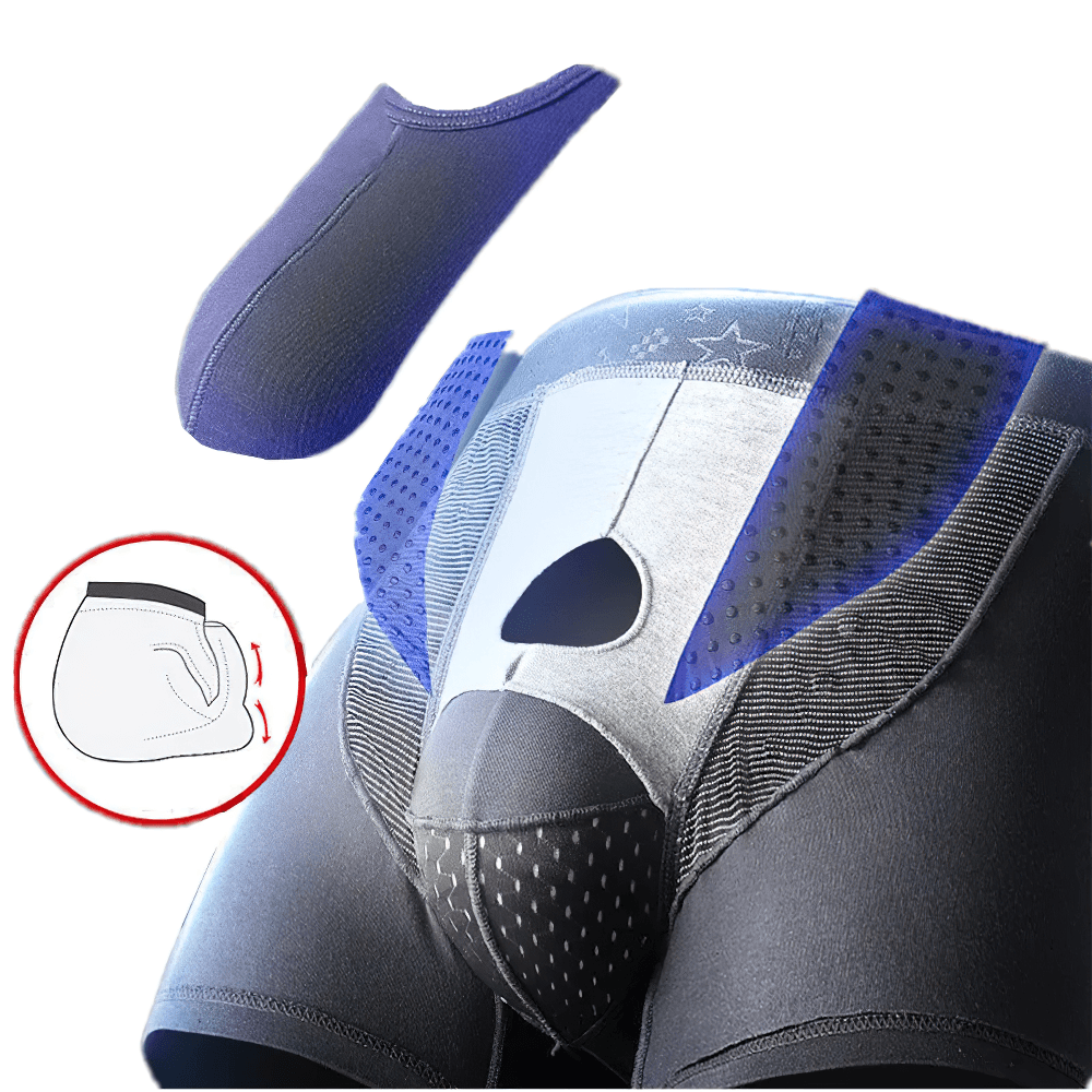 Men's Low Rise Trunk Underwear with Airy Panels - SF4718 showing support pouch and airy perforated panels for comfort.