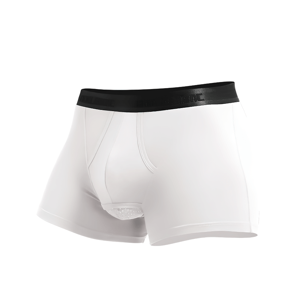 Men's Modal Pouch Boxer Briefs with Gloss Finish - SF4696 in sleek white with branded elastic waistband.