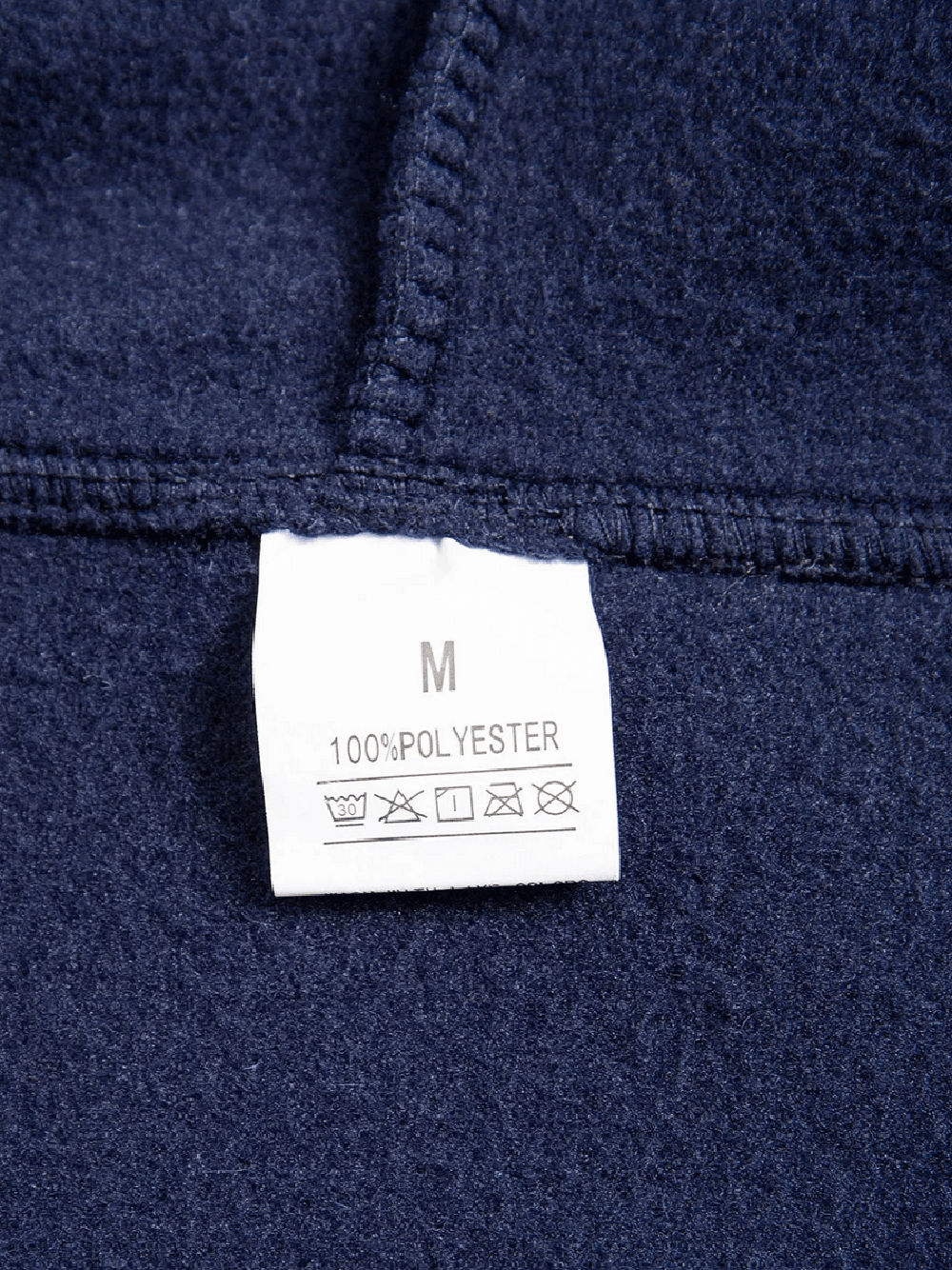 Men's Oversized Half Zip Hoodie with Fleece Lining - SF4647 label showing care instructions and material information.