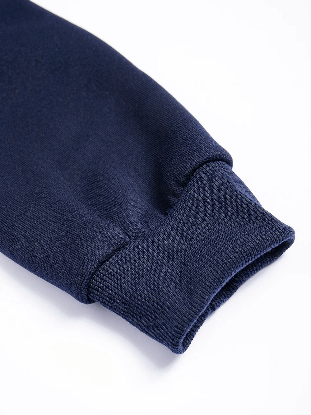 Men's Oversized Half Zip Hoodie with Fleece Lining - SF4647 close-up of ribbed cuff detail.