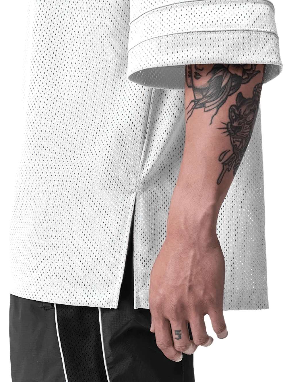 Men's Oversized Mesh Gym T-Shirt for Bodybuilding - SF4752 close-up showing breathable fabric and relaxed fit.
