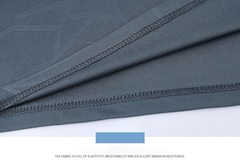 Close-up of breathable, quick-dry polyester fabric from Men's Performance T-Shirt and Shorts Set - SF2029, showcasing elasticity and durability.