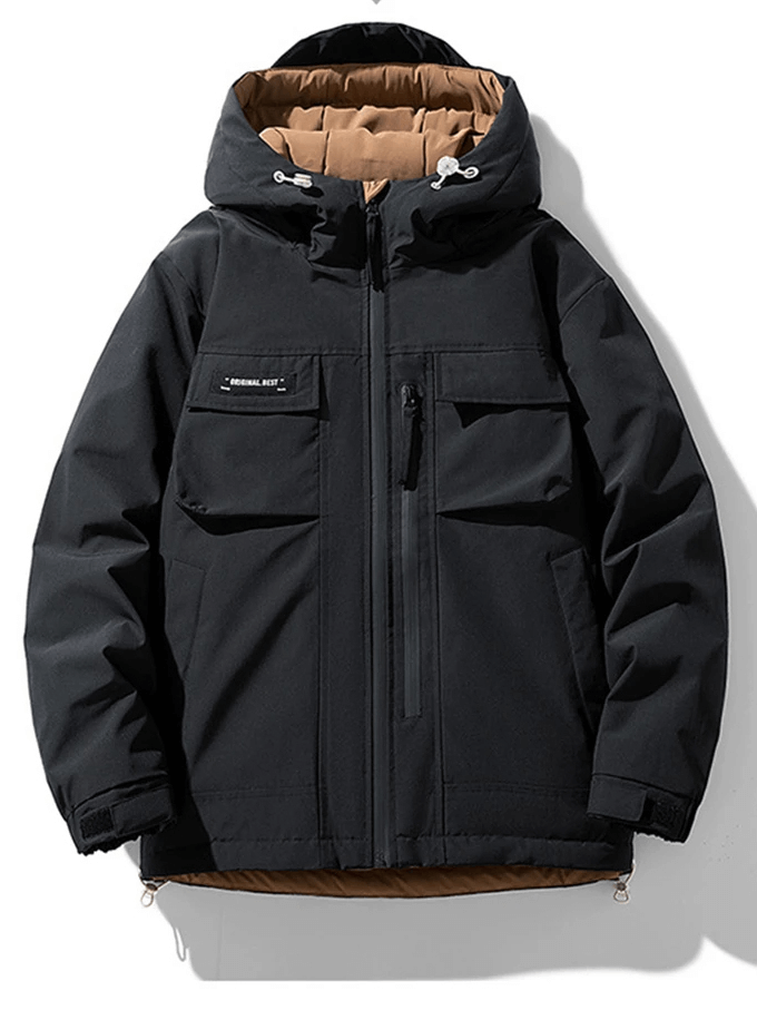 Men's Puffer Jacket with Hood and Pockets - SF2115
