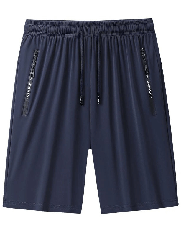 Men's quick dry athletic shorts with zip pockets, nylon-spandex, elastic waist, loose fit; ideal for workouts - SF1968
