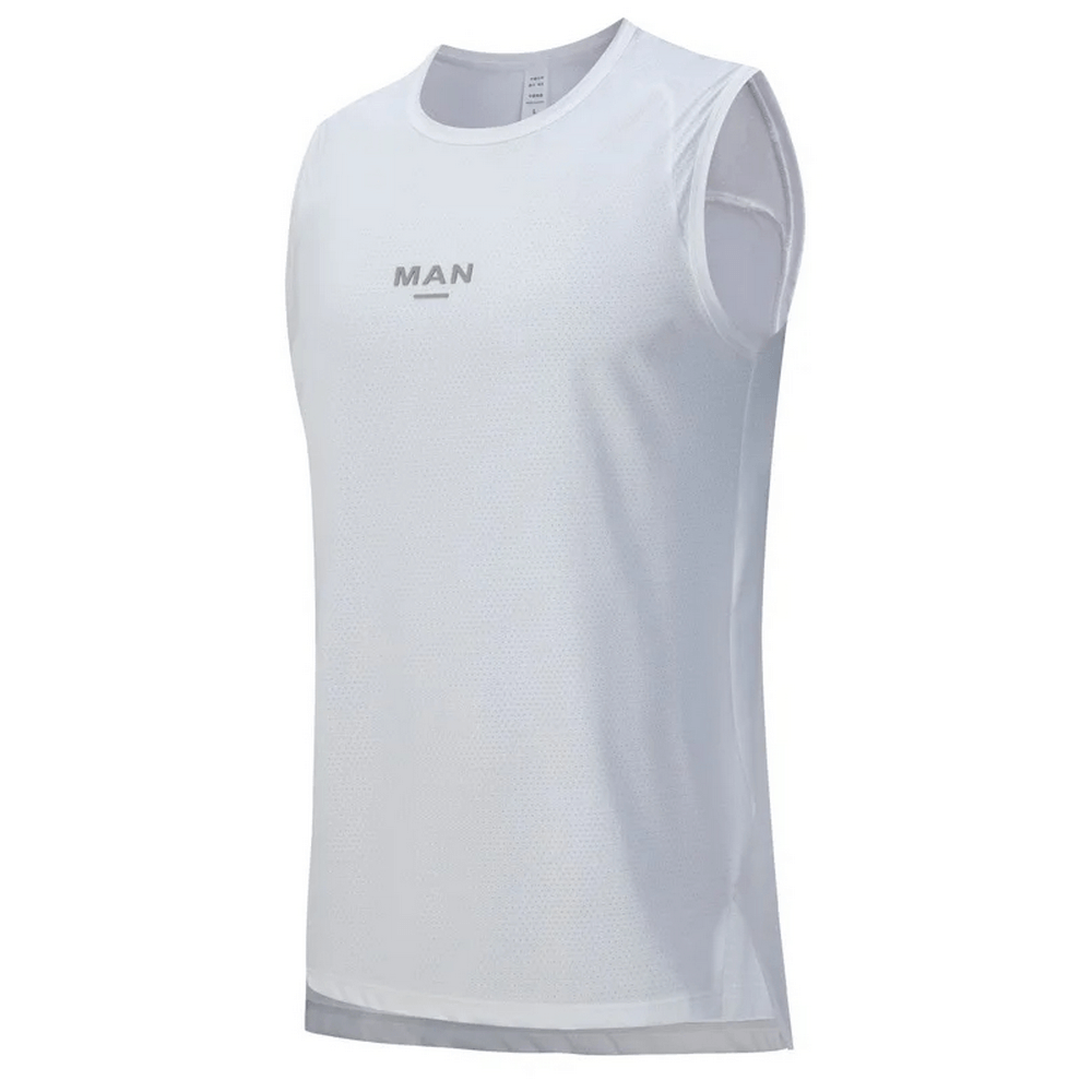 Men's quick-dry elastic tank top SF2155 with stylish letter print, perfect for jogging, basketball, and training.