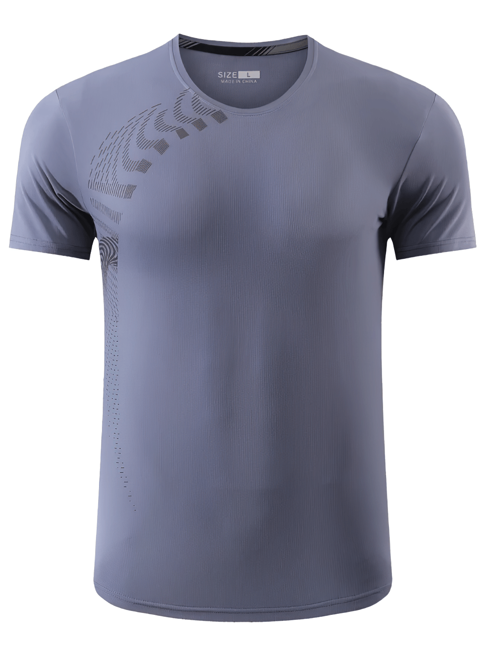 Men's Quick Dry Fitness T-Shirt with Side Print - SF4632 in breathable nylon fabric with a subtle side graphic design.