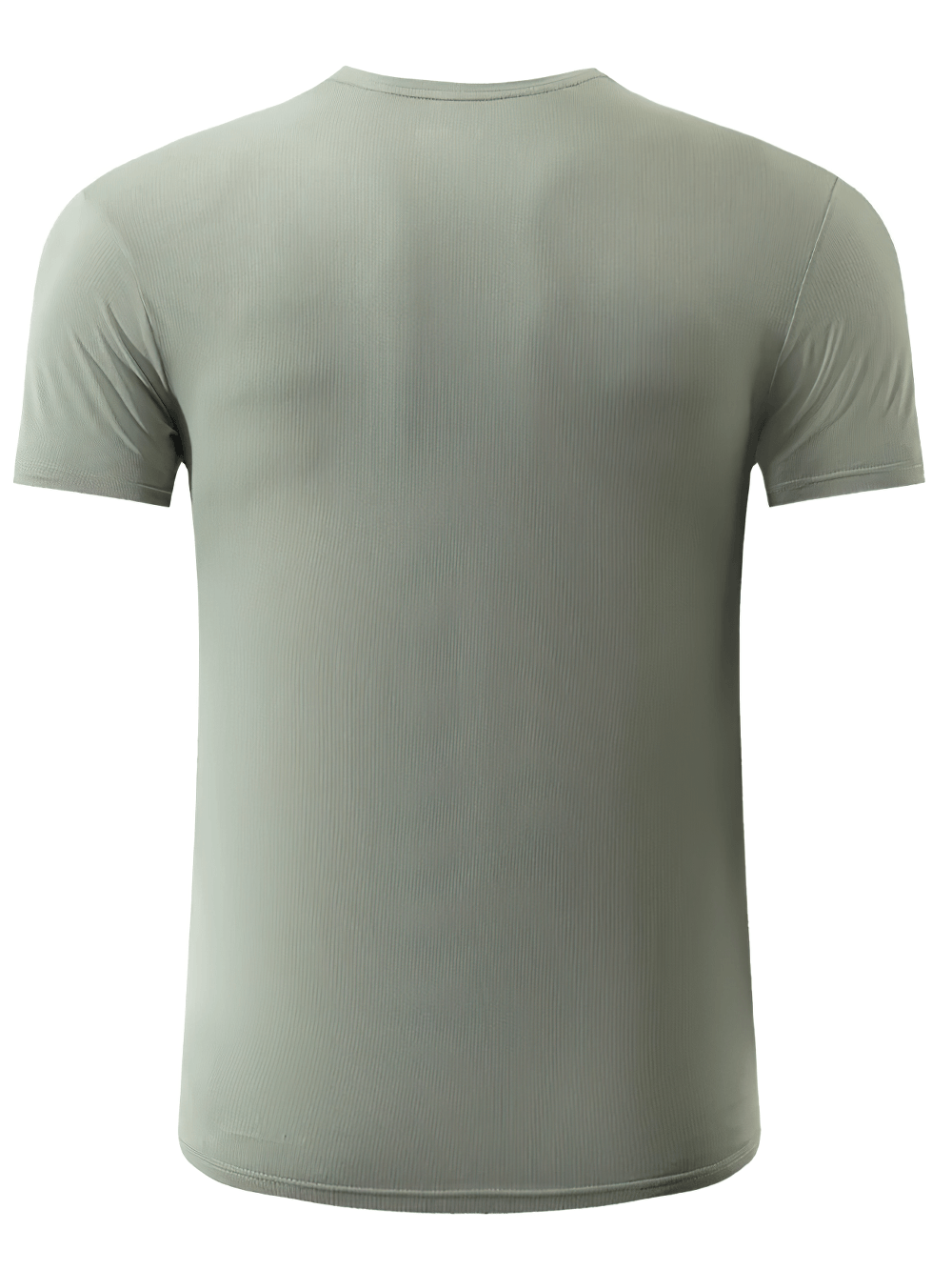 Men's Quick Dry Fitness T-Shirt with Side Print - SF4632 back view in soft green color, perfect for summer workouts.