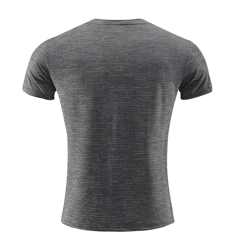 Alt Tag: Back view of Men's Quick Dry Performance Training T-Shirt - SF4324, breathable quick-dry short-sleeve gym running workout top