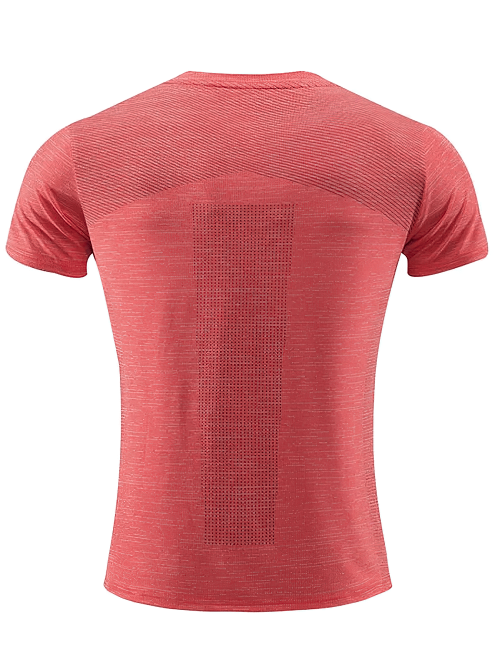 Alt Tag: Men's Quick Dry Performance Training T-Shirt - SF4324 back view, breathable ventilated knit quick-dry short-sleeve gym running top