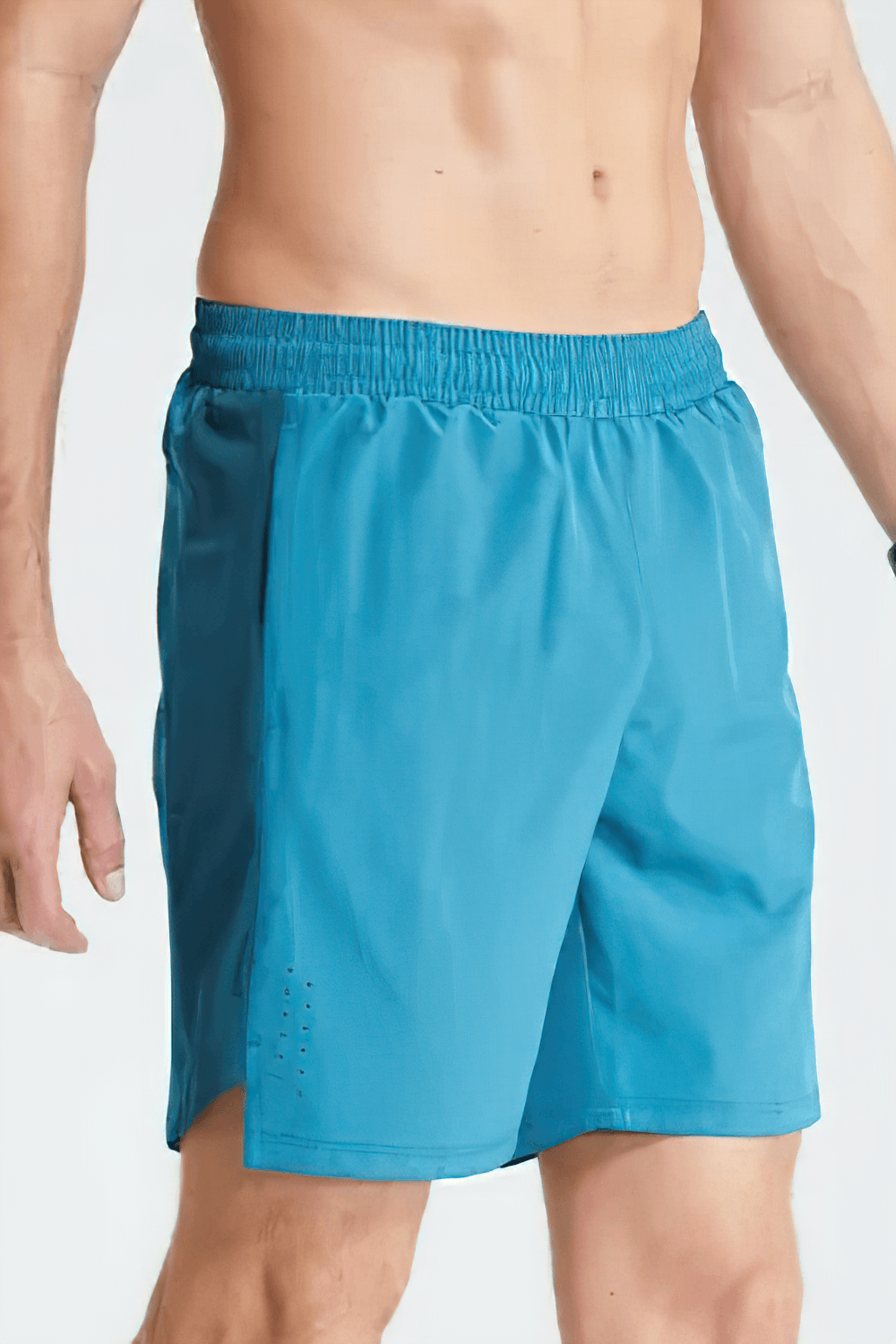 Alt Tag: Men's Quick Dry Running and Gym Training Shorts - SF4447 blue quick-dry athletic shorts with elastic waistband, gym running training