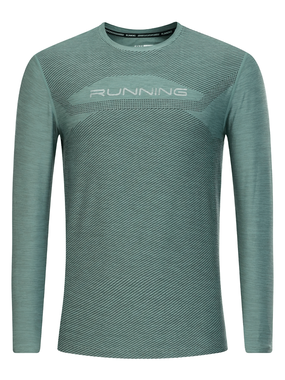 Men's Quick Dry Running Shirt with Long Sleeves - SF4583 in teal with a stylish printed detail.