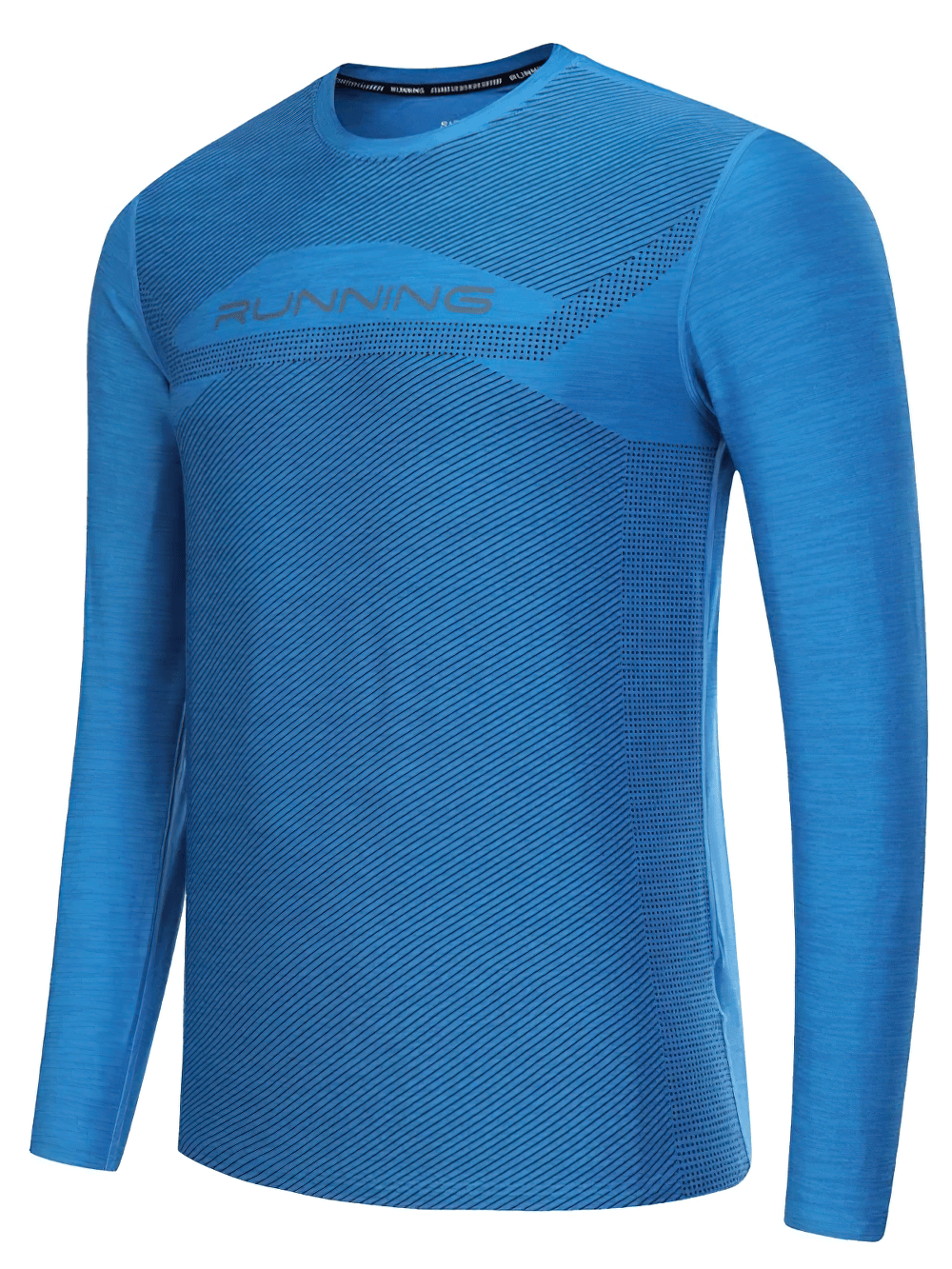 Men's Quick Dry Running Shirt with Long Sleeves - SF4583 in vibrant blue, perfect for jogging and workouts.
