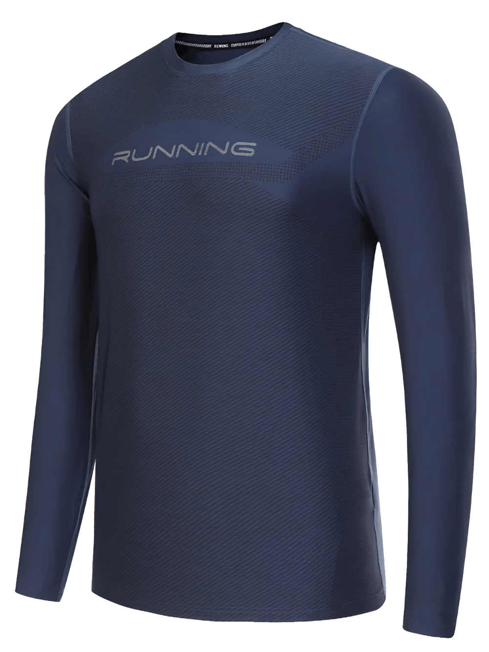 Men's Quick Dry Running Shirt with Long Sleeves - SF4583 in navy blue, perfect for jogging and outdoor training.