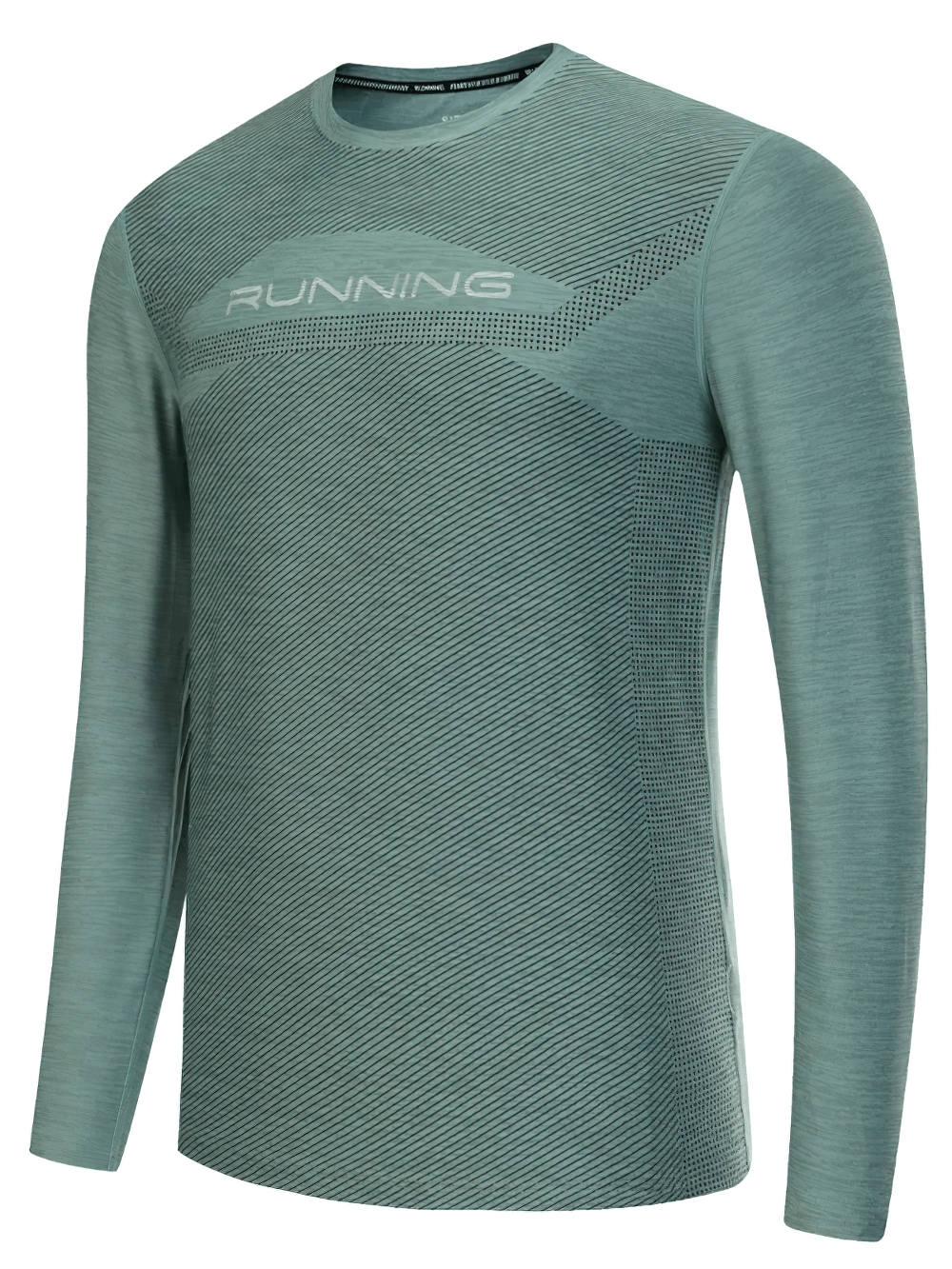 Men's Quick Dry Running Shirt with Long Sleeves - SF4583 in blue-green, perfect for jogging and outdoor training.