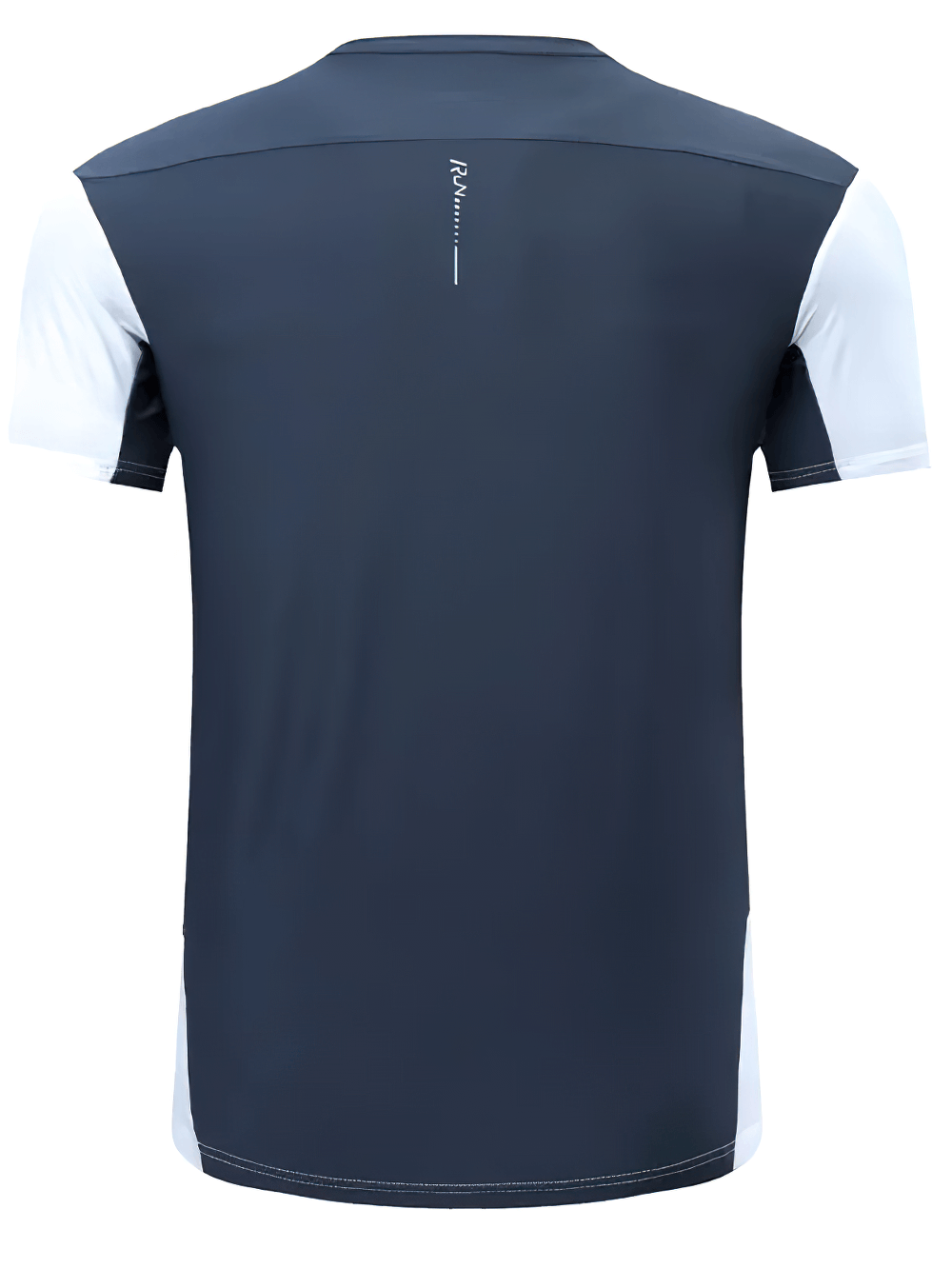 Alt Tag: Men's Quick Dry Running Sport Patchwork Shirt - SF4314 back view, quick-dry breathable mesh short-sleeve training tee