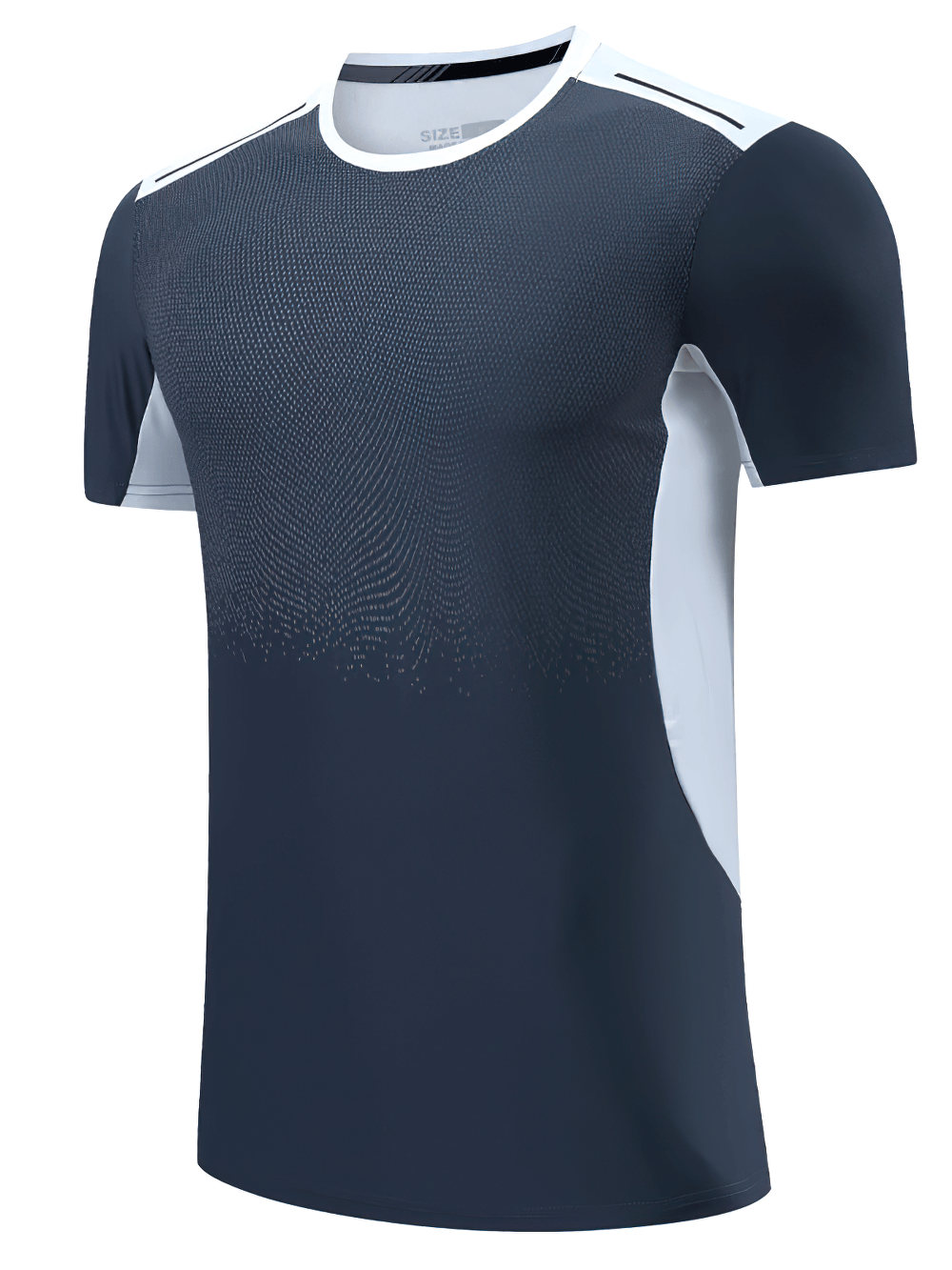Alt Tag: Men's Quick Dry Running Sport Patchwork Shirt - SF4314 navy quick-dry breathable mesh short-sleeve training tee