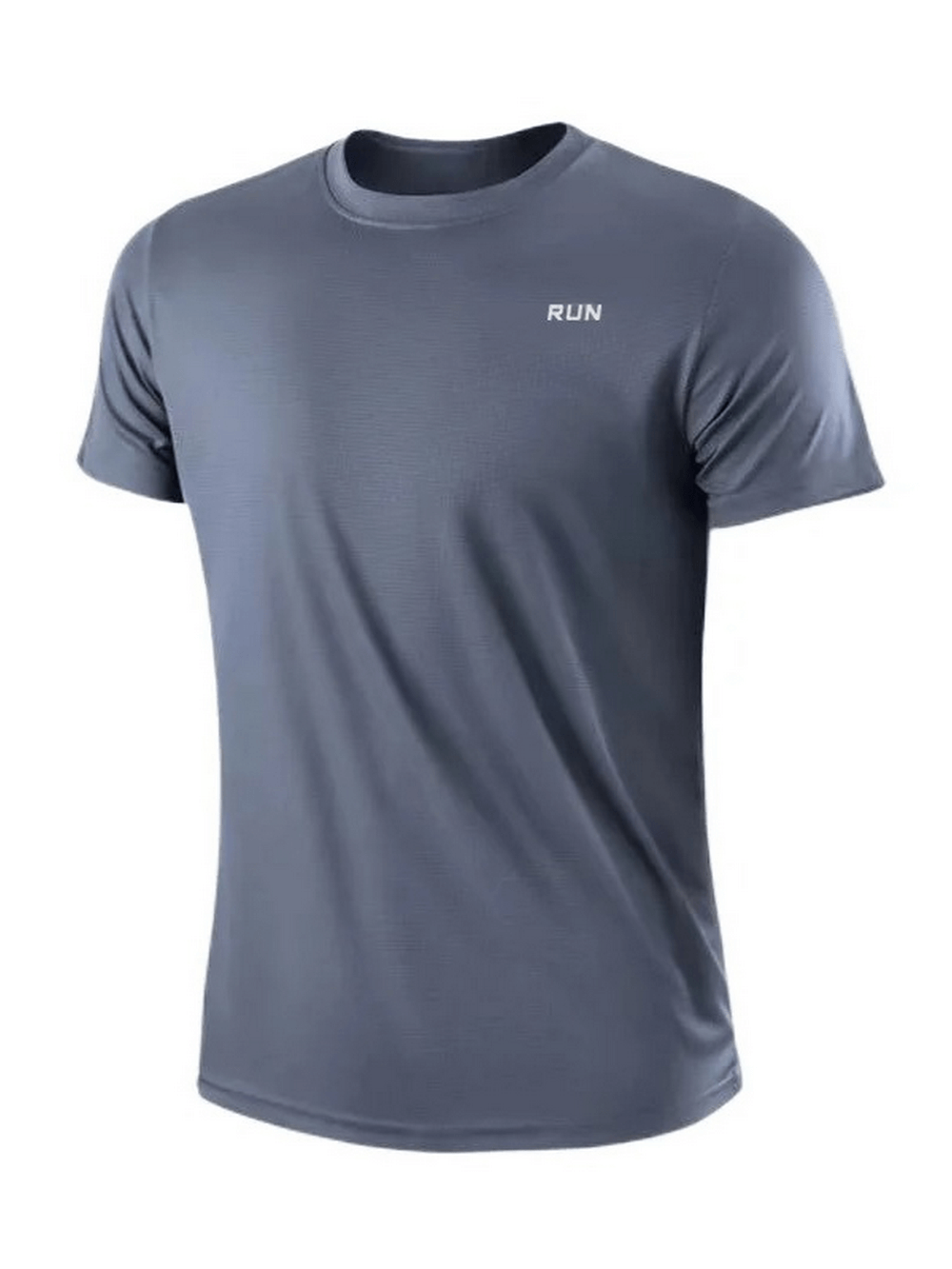 Men's quick-drying gray round neck t-shirt for training, ideal for sports and workouts with versatile style and quick-dry technology.
