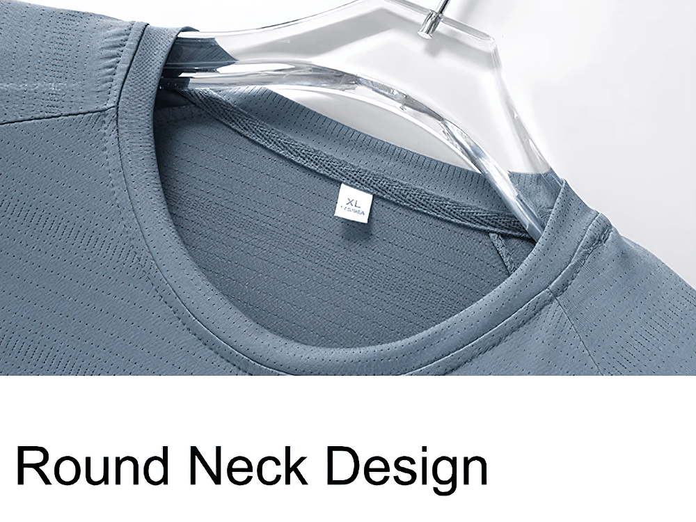 Alt Tag: Men's Reflective Quick-Dry Running T-Shirt - SF4408 round neck design, breathable quick-dry short sleeve fitness tee