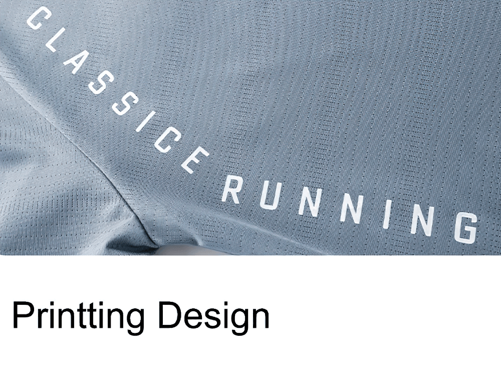 Alt Tag: Men's Reflective Quick-Dry Running T-Shirt - SF4408 reflective printing design close-up on breathable quick-dry fabric