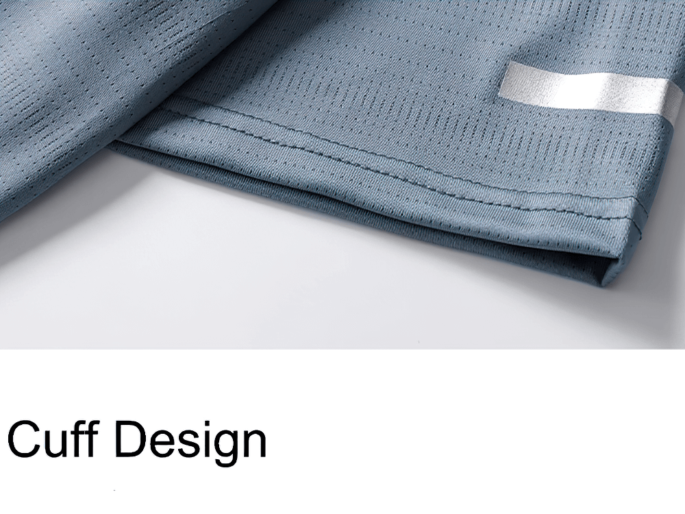 Men's Reflective Quick-Dry Running T-Shirt - SF4408 cuff design close-up, breathable quick-dry fabric with reflective strip for visibility