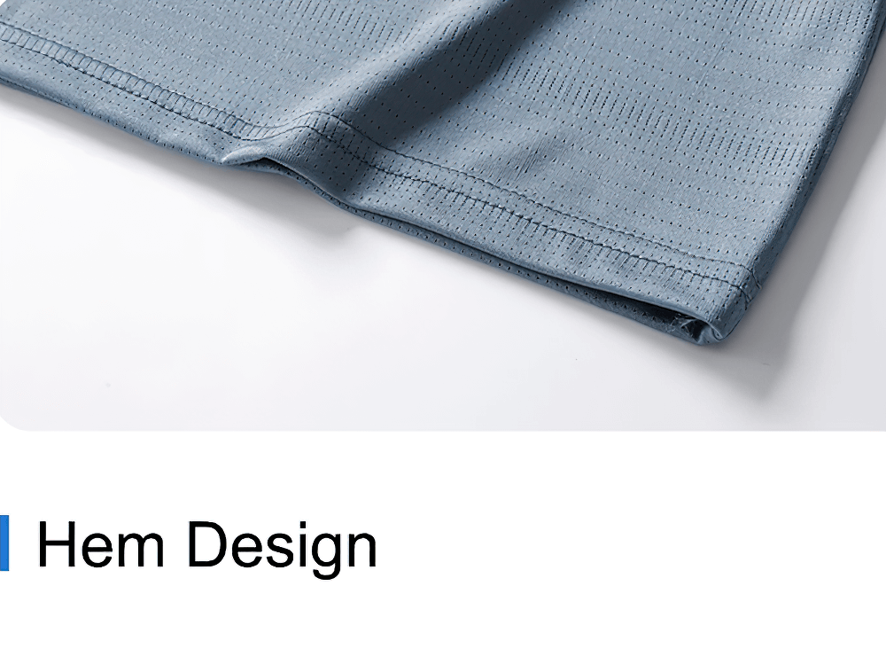 Alt Tag: Men's Reflective Quick-Dry Running T-Shirt - SF4408 hem detail, breathable quick-dry fabric with clean stitched edge