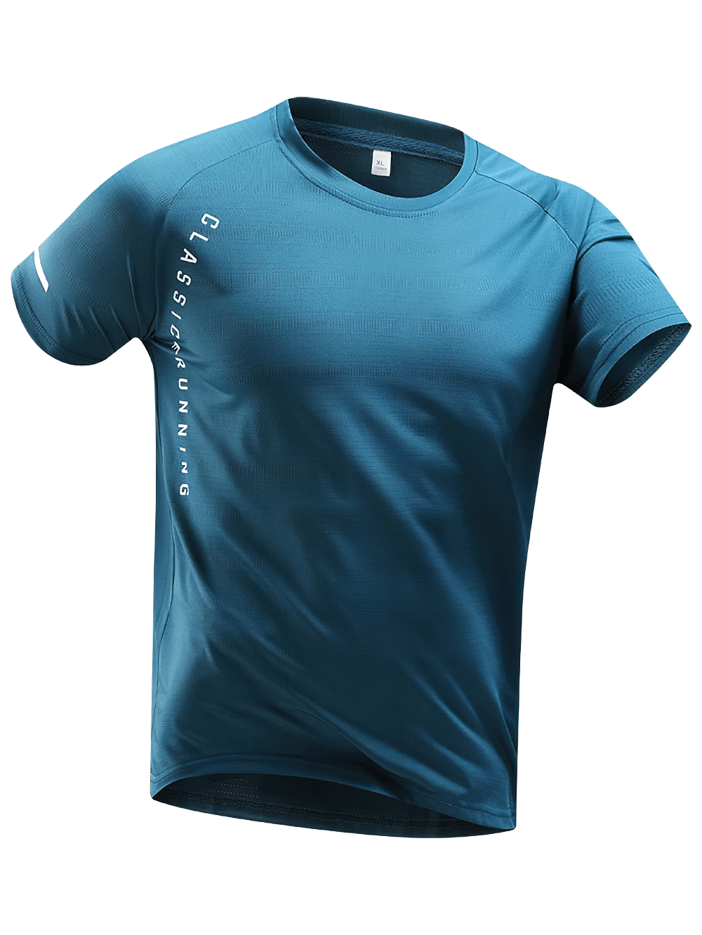 Men's Reflective Quick-Dry Running T-Shirt - SF4408 blue short sleeve breathable athletic tee with reflective print, lightweight fit